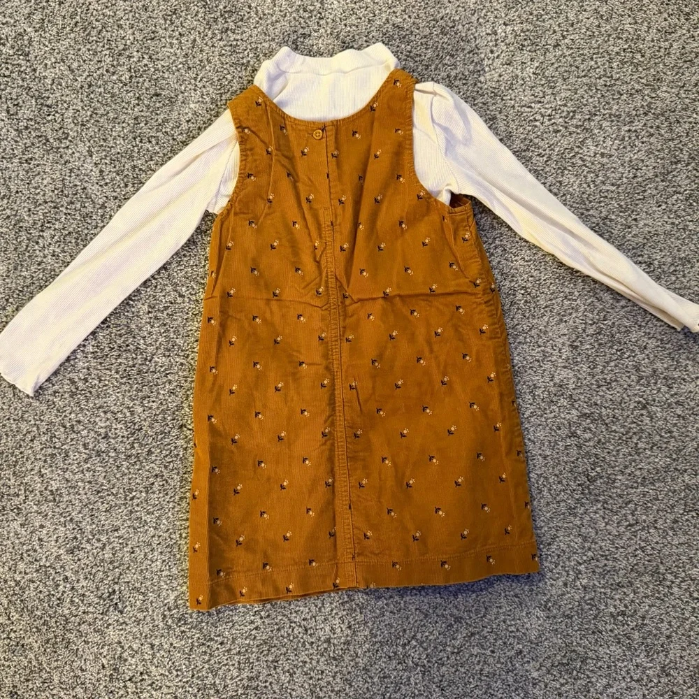 Old Navy Brown‎ Corduroy Dress with White Top